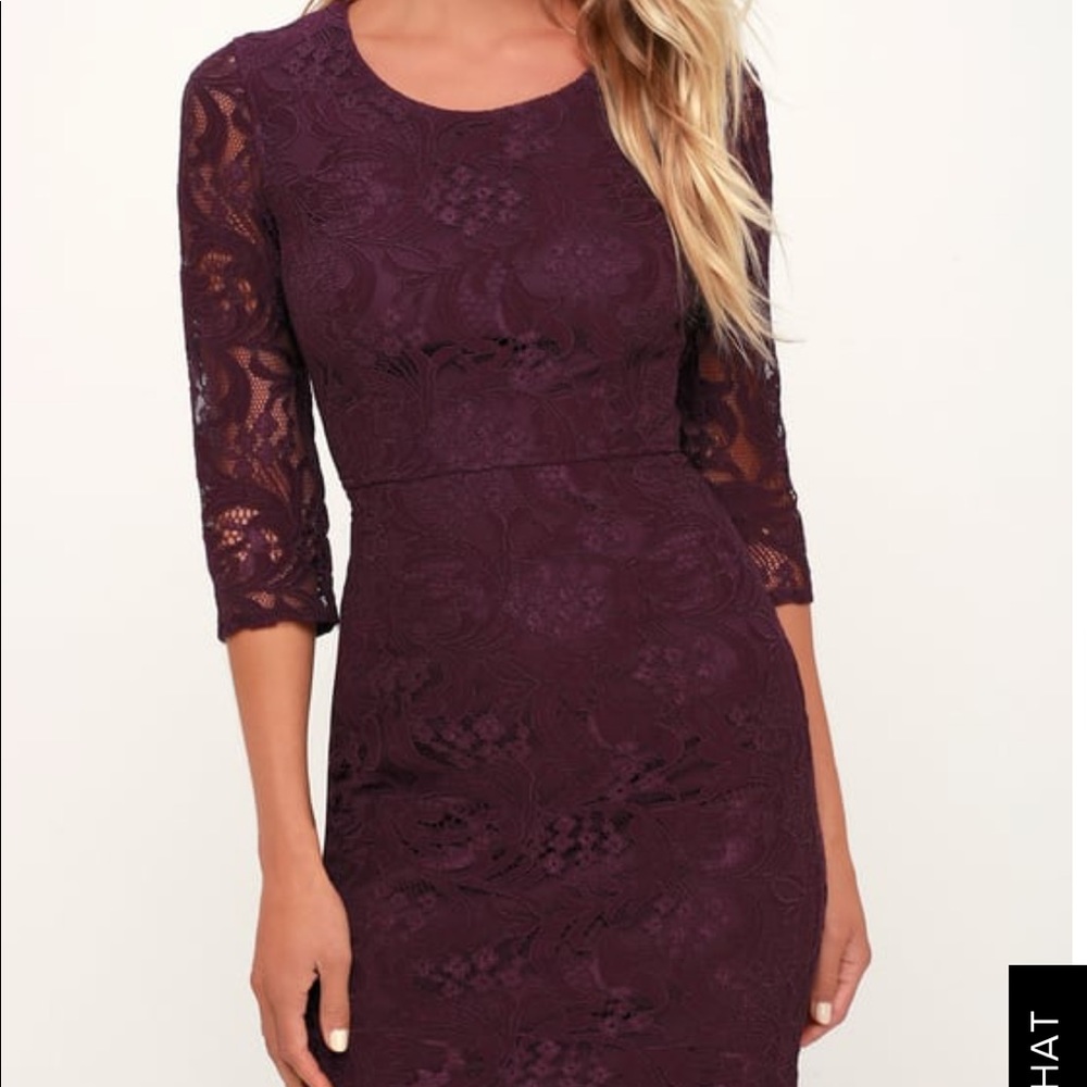 Lulu’s PURPLE LACE BODYCON DRESS